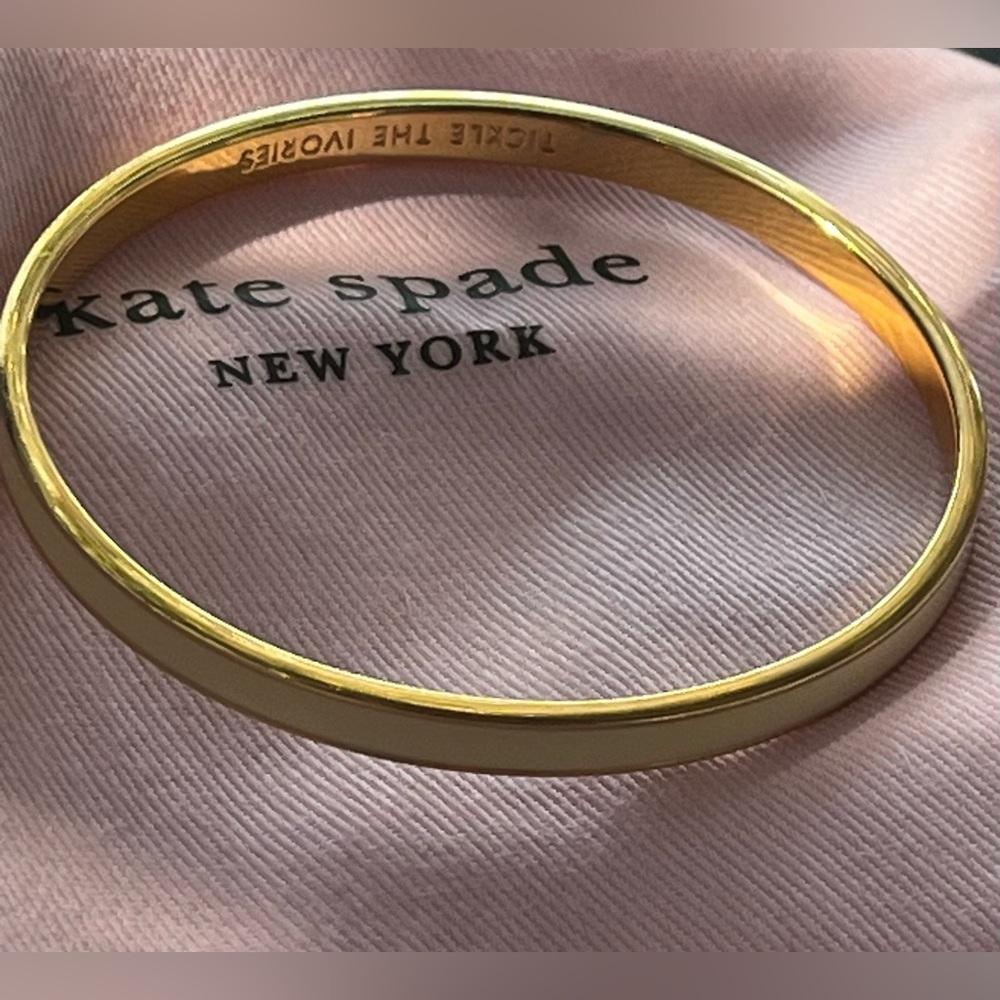 Kate Spade Gold & Cream Color Bangle Bracelet